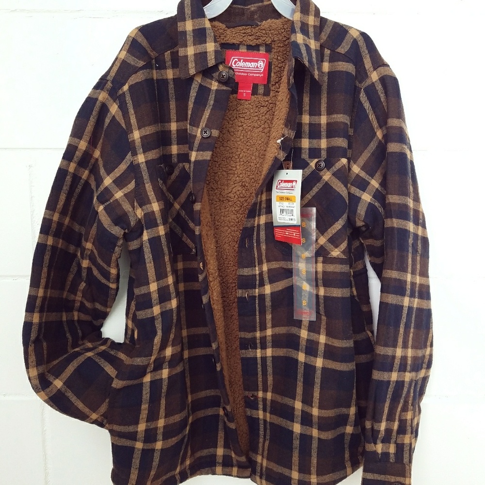 Coleman Men's Sherpa Lined Flannel Shirt Jacket - Picture 4 of 6